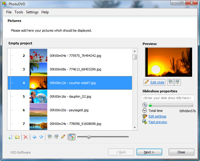 PhotoDVD Screenshot